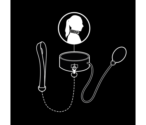 FETISH SUBMISSIVE BONDAGE - INFLATABLE STRANGLING COLLAR WITH CHAIN