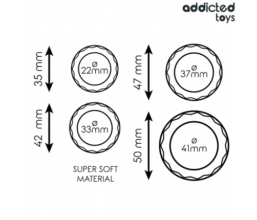 ADDICTED TOYS - TEXTURED COCK RING SET 4 SIZES