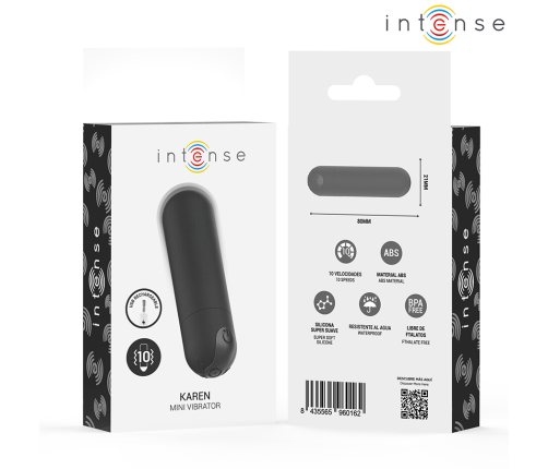 INTENSE - KAREN MINI RECHARGEABLE VIBRATING BULLET BLACK