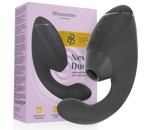 WOMANIZER - DUO NEXT DUAL CLITORAL & G-SPOT STIMULATOR BLACK