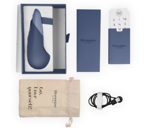 WOMANIZER - VIBE LAY-ON SILENT VIBRATOR DARK BLUE