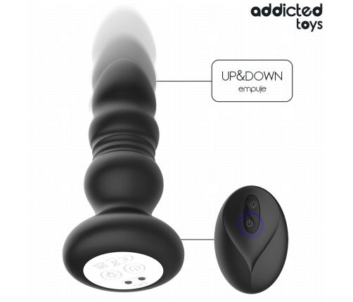 ADDICTED TOYS - ROTATING VIBRATING ANAL PLUG, LED LIGHT REMOTE CONTROL
