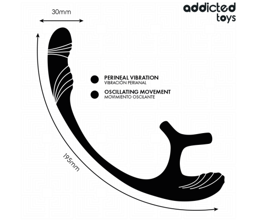 ADDICTED TOYS - ANAL PLUG WITH VIBRATION AND 360º WAVING AND TESTICLE STIMULATOR