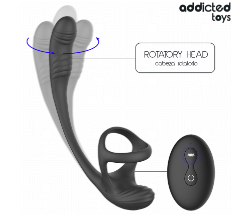 ADDICTED TOYS - ANAL PLUG WITH VIBRATION AND 360º WAVING AND TESTICLE STIMULATOR