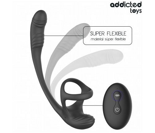 ADDICTED TOYS - ANAL PLUG WITH VIBRATION AND 360º WAVING AND TESTICLE STIMULATOR