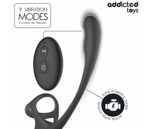 ADDICTED TOYS - ANAL PLUG WITH VIBRATION AND 360º WAVING AND TESTICLE STIMULATOR