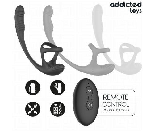 ADDICTED TOYS - ANAL PLUG WITH VIBRATION AND 360º WAVING AND TESTICLE STIMULATOR