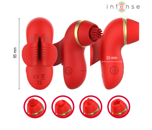 INTENSE - PATTY STIMULATOR WITH 4 HEADS, SUCTION, TAPPING, TICKLING AND LICKING