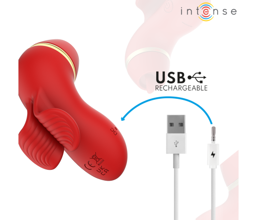 INTENSE - PATTY STIMULATOR WITH 4 HEADS, SUCTION, TAPPING, TICKLING AND LICKING