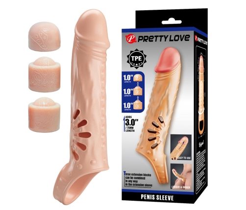 PRETTY LOVE - PENIS SLEEVE WITH EXTENDERS