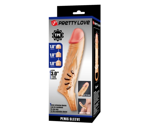 PRETTY LOVE - PENIS SLEEVE WITH EXTENDERS