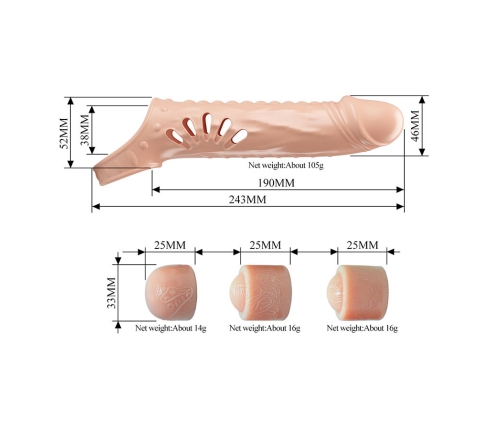 PRETTY LOVE - PENIS SLEEVE WITH EXTENDERS