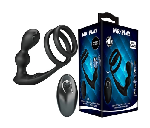 MR PLAY - VIBRATING ANAL PLUG WITH PENIS RING REMOTE CONTROL