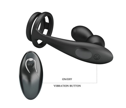 MR PLAY - VIBRATING ANAL PLUG WITH PENIS RING REMOTE CONTROL