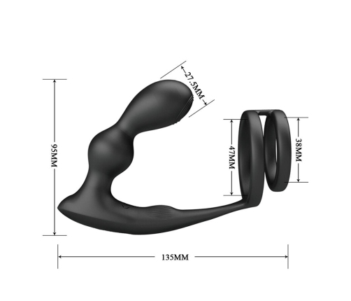 MR PLAY - VIBRATING ANAL PLUG WITH PENIS RING REMOTE CONTROL