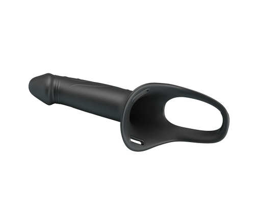 PRETTY LOVE - LANDON BLACK VIBRATING STRAP-ON