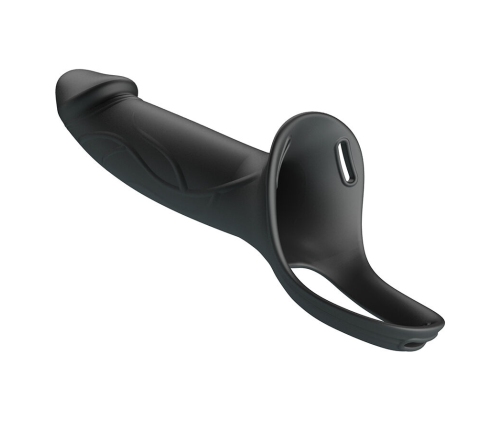 PRETTY LOVE - LANDON BLACK VIBRATING STRAP-ON