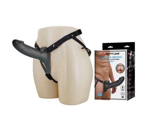 PRETTY LOVE - LANDON BLACK VIBRATING STRAP-ON