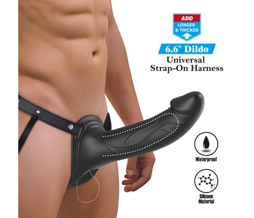 PRETTY LOVE - LANDON BLACK VIBRATING STRAP-ON