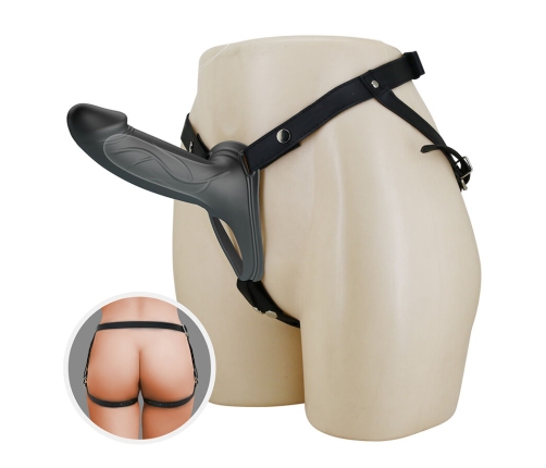 PRETTY LOVE - LANDON BLACK VIBRATING STRAP-ON