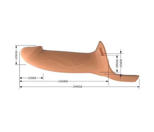 PRETTY LOVE - LANDON LIGHT-SKIN VIBRATING STRAP-ON