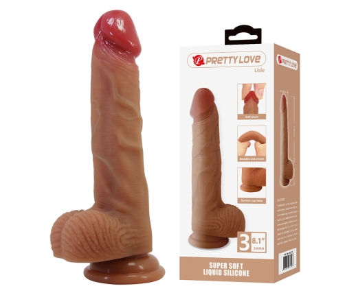 PRETTY LOVE - LISLE REALISTIC DILDO WITH SUCTION CUP 20.6 CM -Ø- 4.2 CM