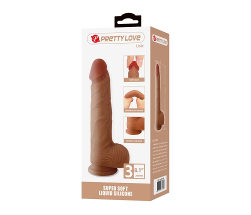 PRETTY LOVE - LISLE REALISTIC DILDO WITH SUCTION CUP 20.6 CM -Ø- 4.2 CM
