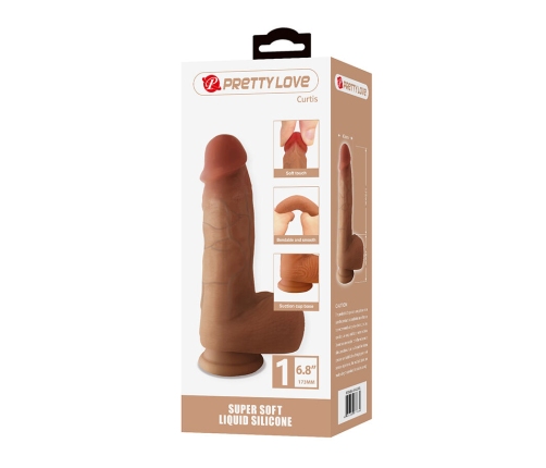 PRETTY LOVE - CURTIS REALISTIC DILDO WITH SUCTION CUP 17.3 CM -Ø- 4.2 CM