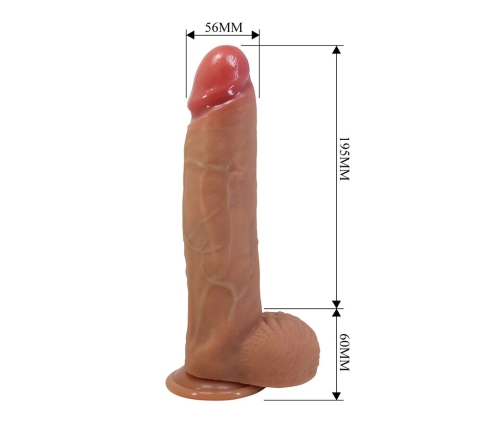 PRETTY LOVE - MENDEL REALISTIC DILDO WITH SUCTION CUP 25.5 CM -Ø- 5.6 CM