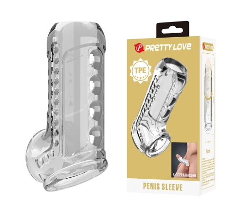 PRETTY LOVE - TRANSPARENT TEXTURED PENIS SHEATH