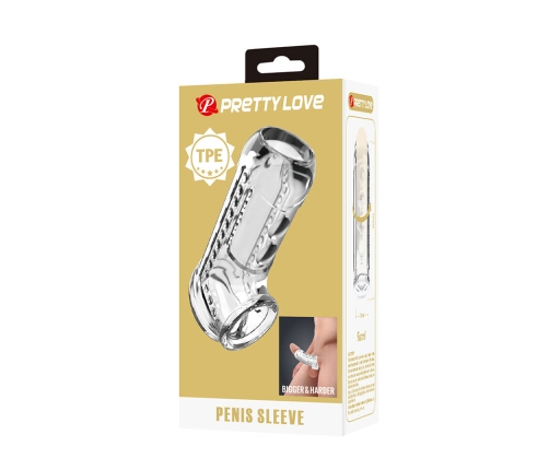 PRETTY LOVE - TRANSPARENT TEXTURED PENIS SHEATH