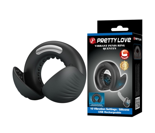 PRETTY LOVE - QUENTIN PENIS RING WITH TESTICULAR STIMULATOR