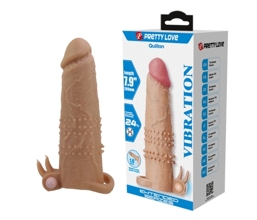 PRETTY LOVE - QUILLON PENIS SLEEVE WITH CLITORAL STIMULATOR AND VIBRATION
