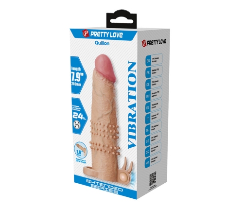 PRETTY LOVE - QUILLON PENIS SLEEVE WITH CLITORAL STIMULATOR AND VIBRATION