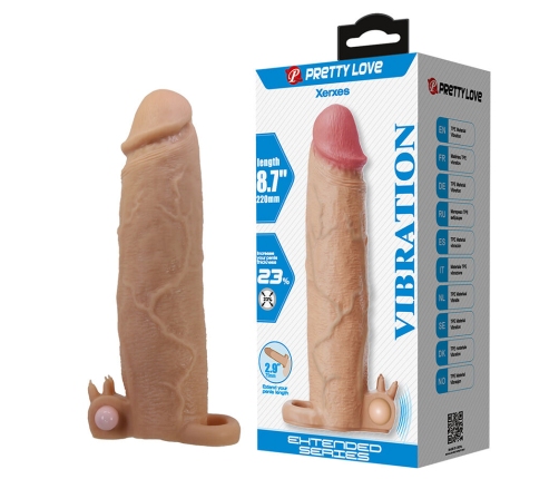 PRETTY LOVE - XERXES PENIS SLEEVE WITH CLITORAL STIMULATOR AND VIBRATION