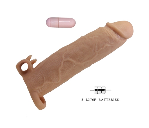 PRETTY LOVE - XERXES PENIS SLEEVE WITH CLITORAL STIMULATOR AND VIBRATION
