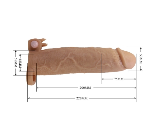 PRETTY LOVE - XERXES PENIS SLEEVE WITH CLITORAL STIMULATOR AND VIBRATION