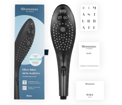 WOMANIZER - WAVE CLITORAL STIMULATING SHOWER HEAD BLACK