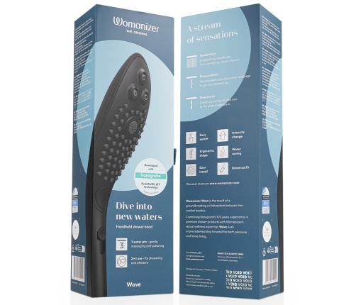 WOMANIZER - WAVE CLITORAL STIMULATING SHOWER HEAD BLACK