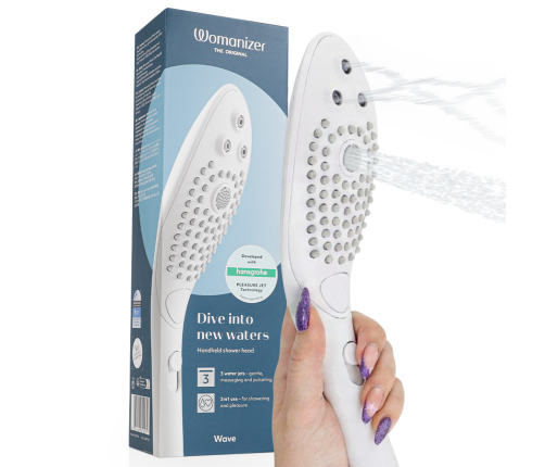 WOMANIZER - WAVE CLITORAL STIMULATING SHOWER HEAD WHITE