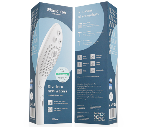 WOMANIZER - WAVE CLITORAL STIMULATING SHOWER HEAD WHITE