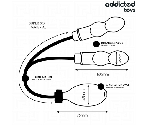 ADDICTED TOYS - INFLATABLE DOUBLE BUTT PLUG MODEL 1