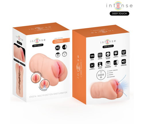 INTENSE DEEP TOUCH - KRISTA VIBRATING MOANING VAGINA MASTURBATOR AND REMOTE CONTROL