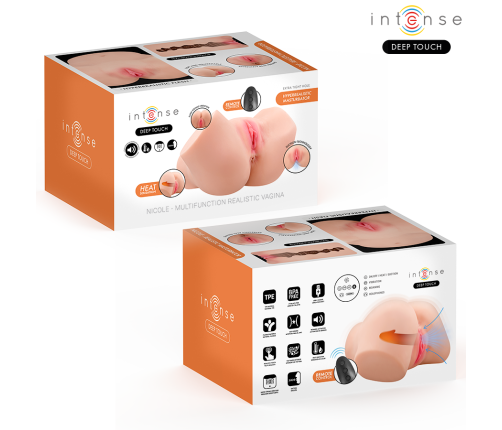 INTENSE DEEP TOUCH - NICOLE ANAL AND VAGINAL MASTURBATOR WITH SUCTION, HEAT, VIBRATION AND VOICE EFFECTS WITH REMOTE CONTROL 5.3 KG