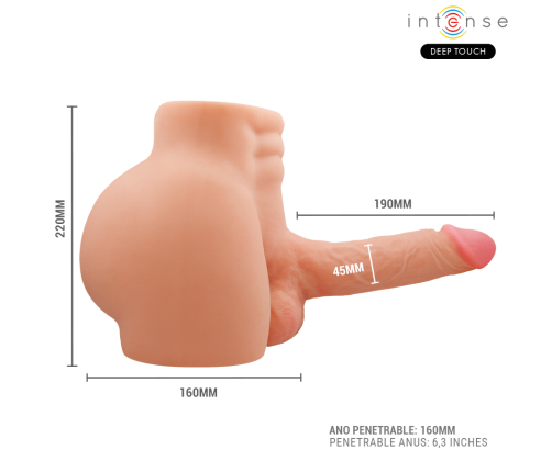 INTENSE DEEP TOUCH - RICHIE TORSO WITH ANUS AND REALISTIC DILDO WITH PUSHING AND VIBRATION REMOTE CONTROL 4.7 KG