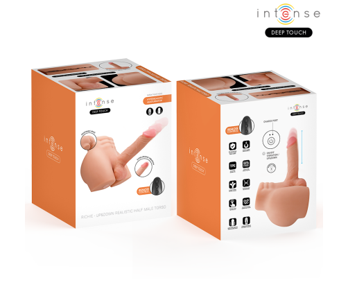 INTENSE DEEP TOUCH - RICHIE TORSO WITH ANUS AND REALISTIC DILDO WITH PUSHING AND VIBRATION REMOTE CONTROL 4.7 KG
