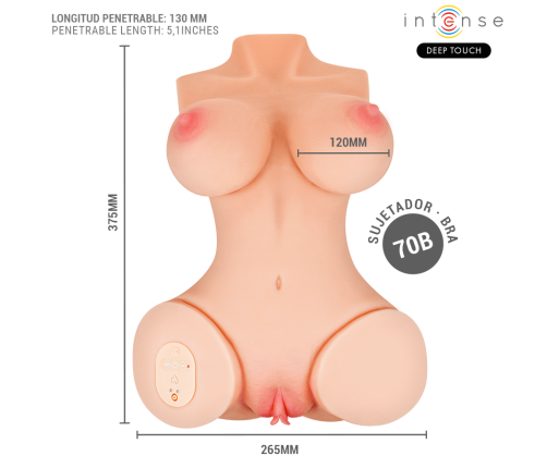 INTENSE DEEP TOUCH - VERO TORSO ANUS AND VAGINA WITH SUCTION, HEAT, VIBRATION AND VOICE EFFECTS WITH REMOTE CONTROL 5.5 KG