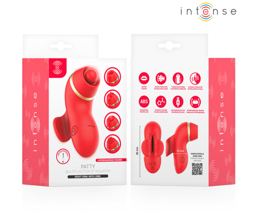 INTENSE - PATTY STIMULATOR WITH 4 HEADS, SUCTION, TAPPING, TICKLING AND LICKING