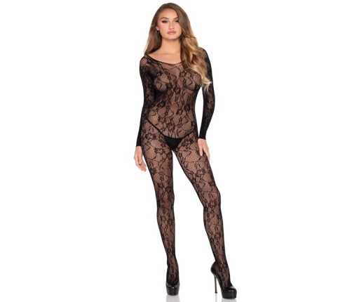 LEG AVENUE - 89366 LACE LINGERIE BODYSTOCKING BLACK - ONE SIZE