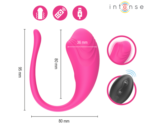 INTENSE - OLIVIA PINK VIBRATING EGG WITH REMOTE CONTROL
